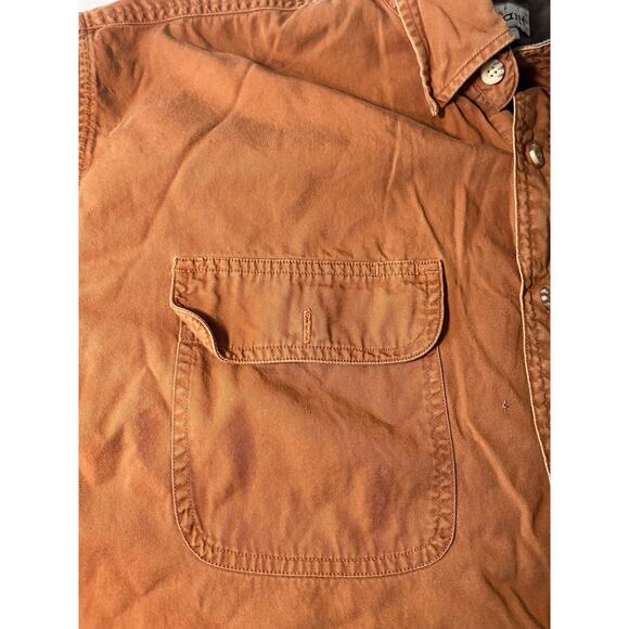 LOT(2) Carhartt S107SIE Shirts Burnt Orange/Gray Button Up Short Sleeve Mens XL - Picture 9 of 16